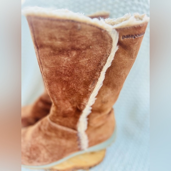 Patagonia Lugano Chimney Women’s Primaloft Furry Suede Snow Boots Sz 7.5 EU - Picture 3 of 11